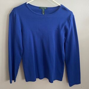 Ralph Lauren Long Sleeve Top Size L Royal Blue